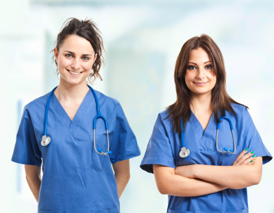 two nurses in a clinic