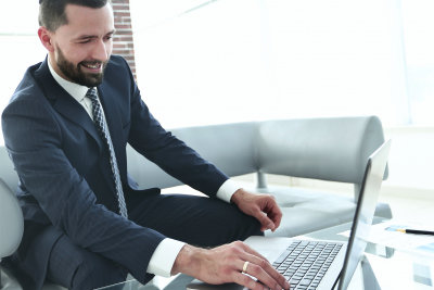 businessman using his laptop